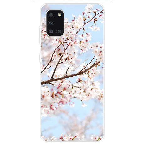 A white cherry blossom phone case