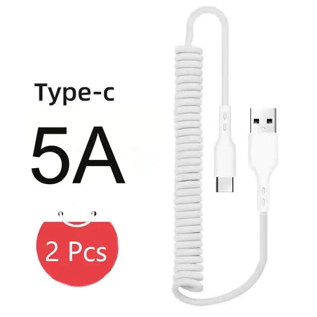 A white cord with a red button and a white cord with a white cord