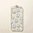 there is a clear case with daisies on it