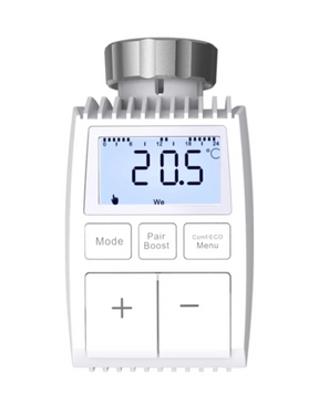White digital radiator thermostat.