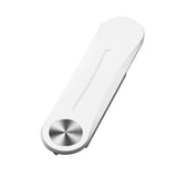 a white door handle with a metal handle