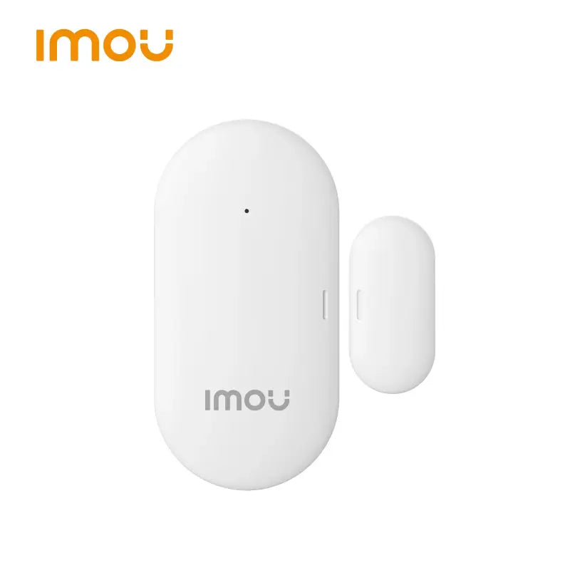 A white door and window sensor with the word mou on it