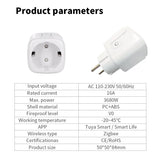 A white electrical plug with a price tag and a description