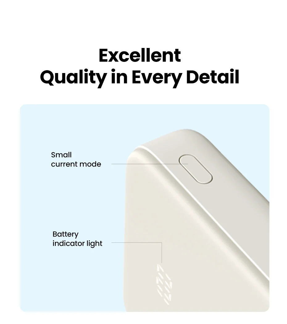 White electronic device with a smooth, rounded design and a small button or indicator light visible.