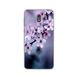 a white flower on a blue background phone case