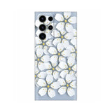 a white flower phone case with a white flower design