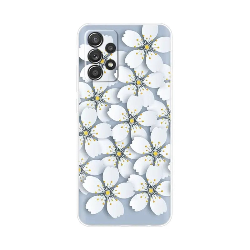 the white flowers on the blue background skin phone case for the lg