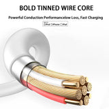 a white and gold cable with a red cord