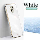 a white phone with a gold frame and a white background