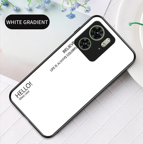 White gradient glass phone case.