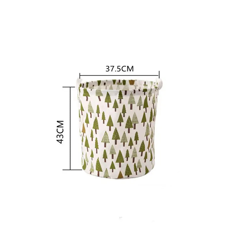 a white and green christmas tree pattern storage bag