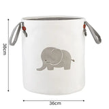 the elephant storage bag is shown with the measurements