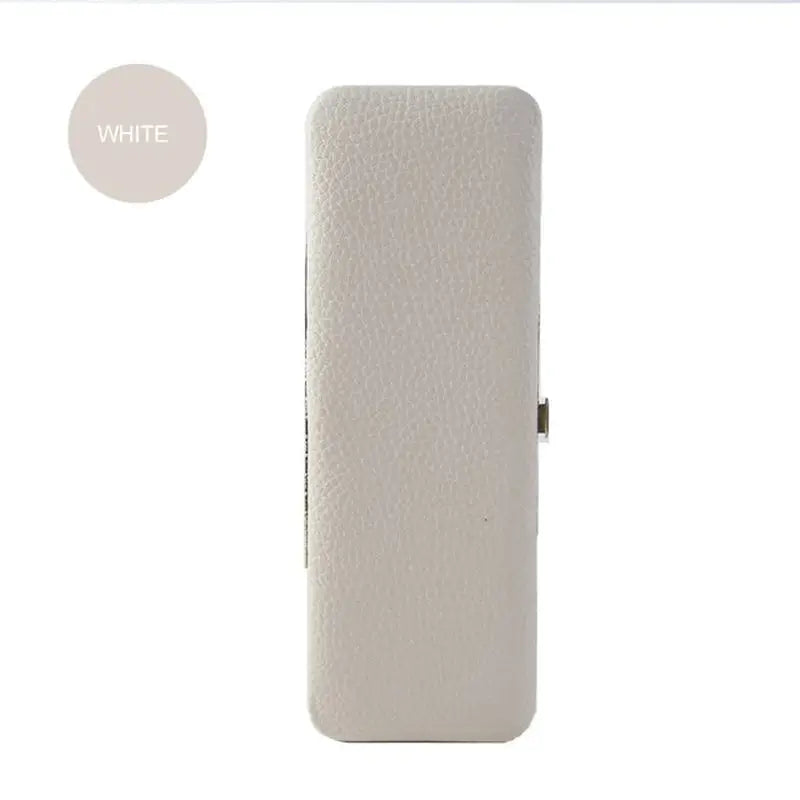 the white leather case is shown with the white leather cover