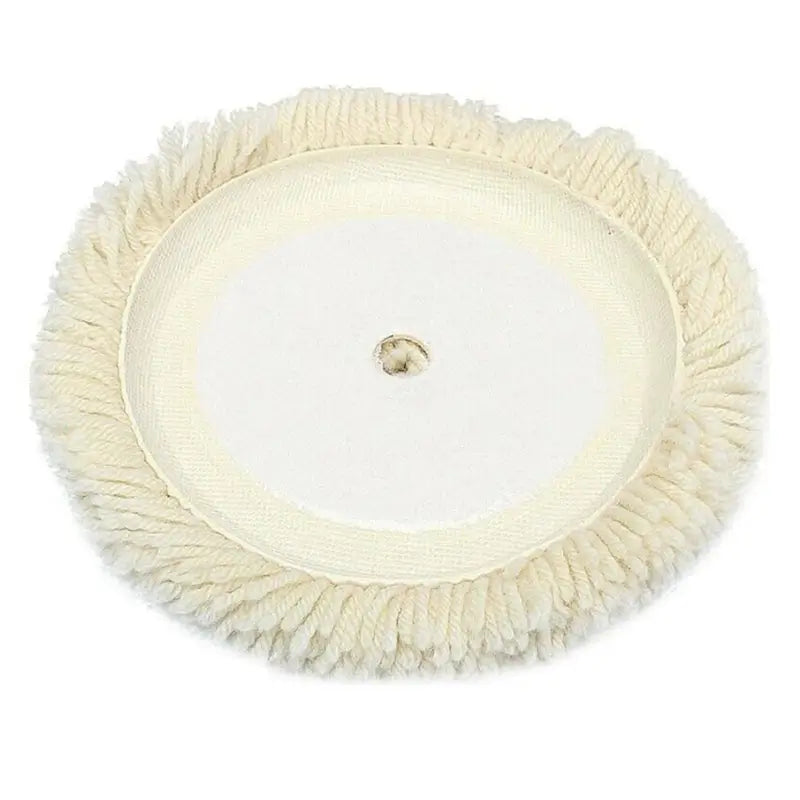 a close up of a mop head with a white cloth