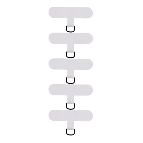 a white plastic hanger with four hooks