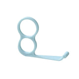 a white plastic hook with two rings