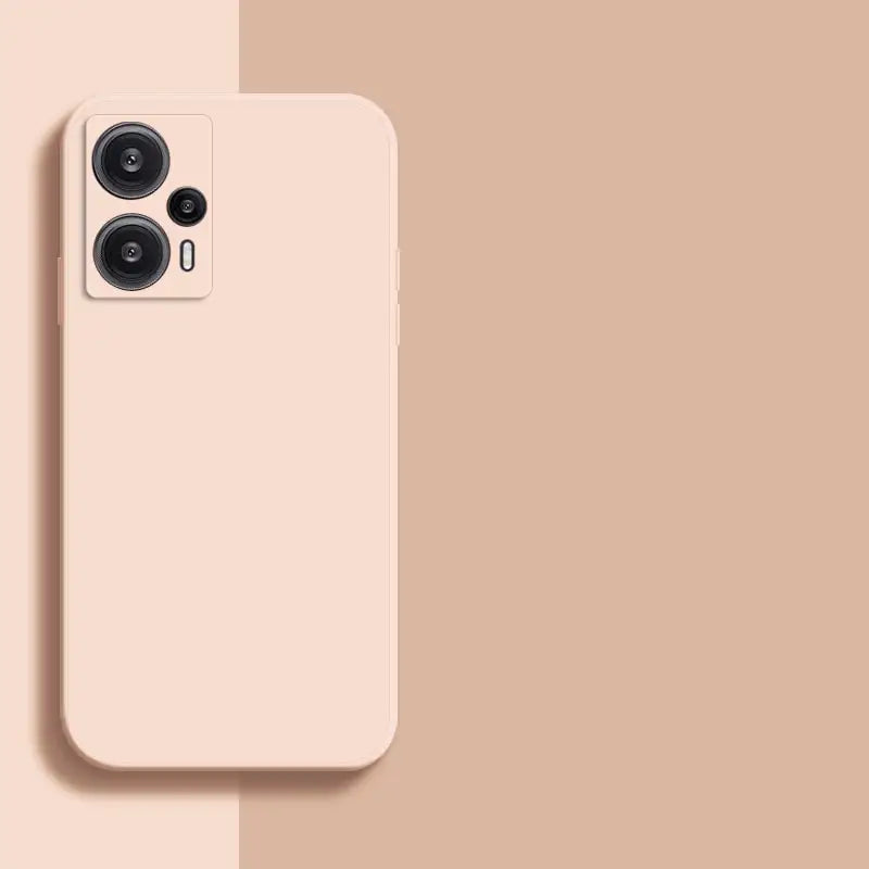 a white iphone case with a beige background