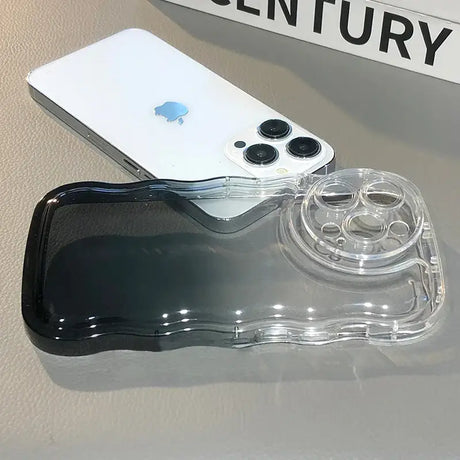 A white iphone case with a clear cover