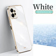 a white iphone case with a gold frame
