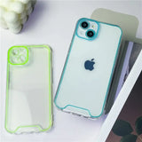 a white iphone case with a green ring