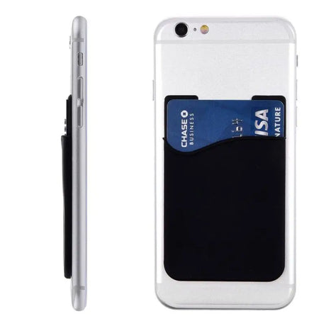 a white iphone with a credit card on the back