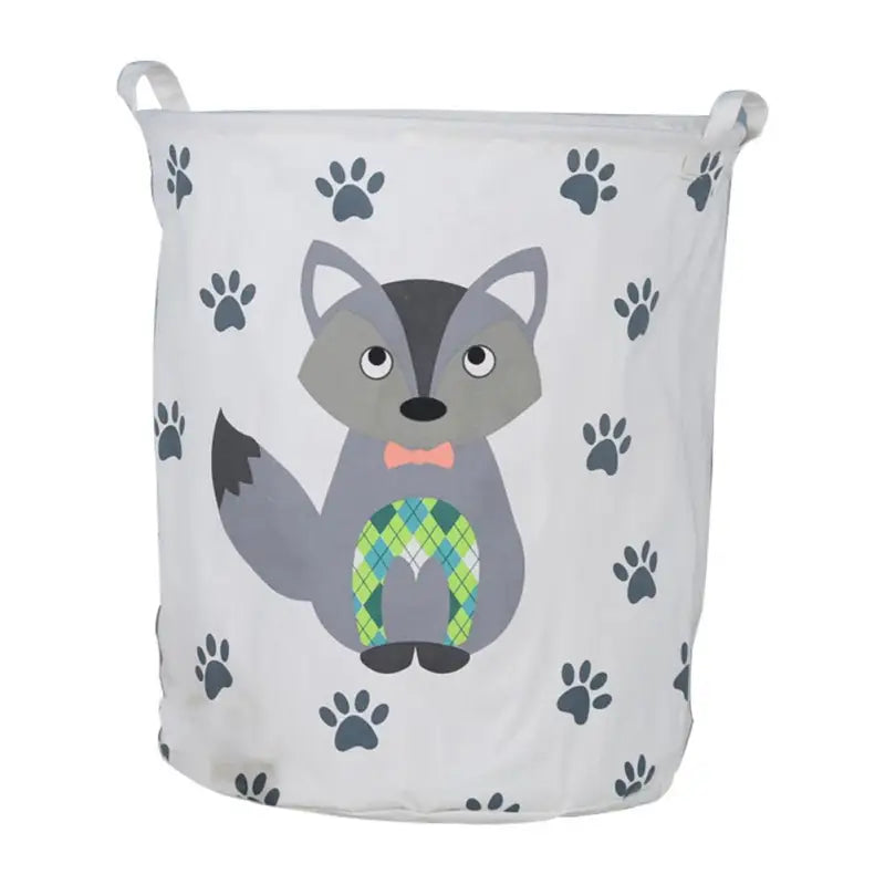a laundry bag with a cartoon animal design