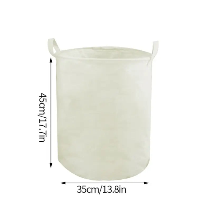 the dimensions of a white laundry bag