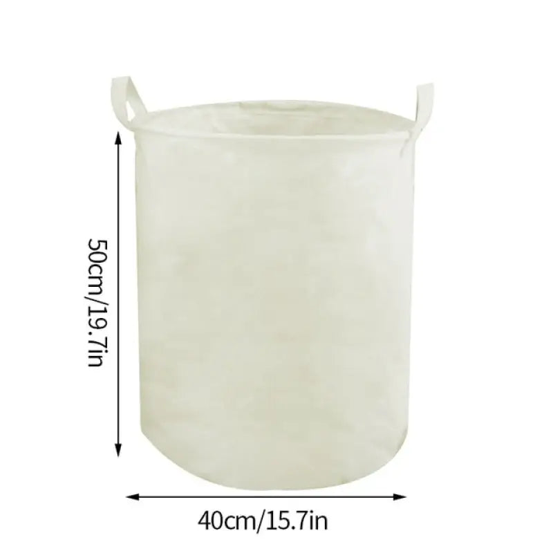 a white laundry bag with measurements