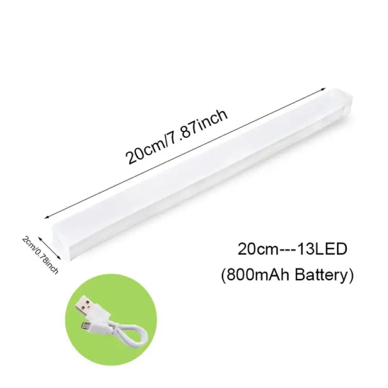 A white led strip with a green circle