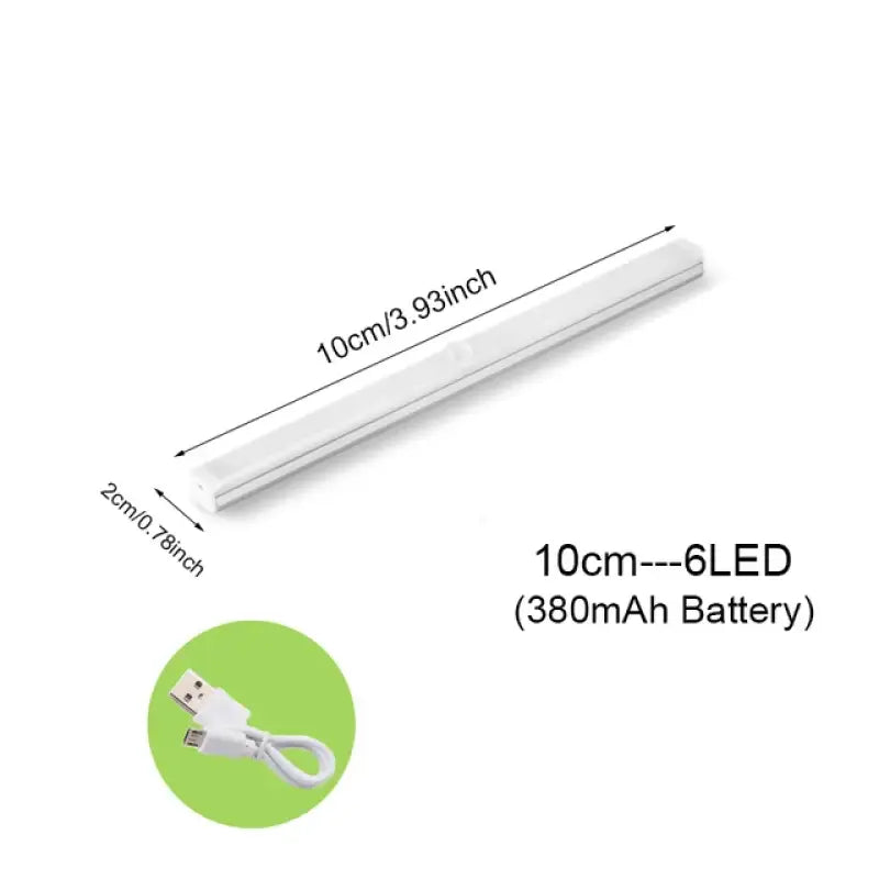 a white led strip with a green circle