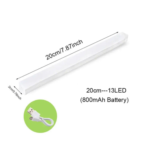 A white led strip with a green circle