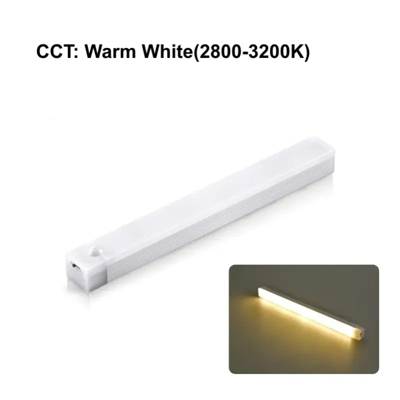 a white led strip light with a white background