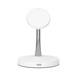the white led table lamp with a round base