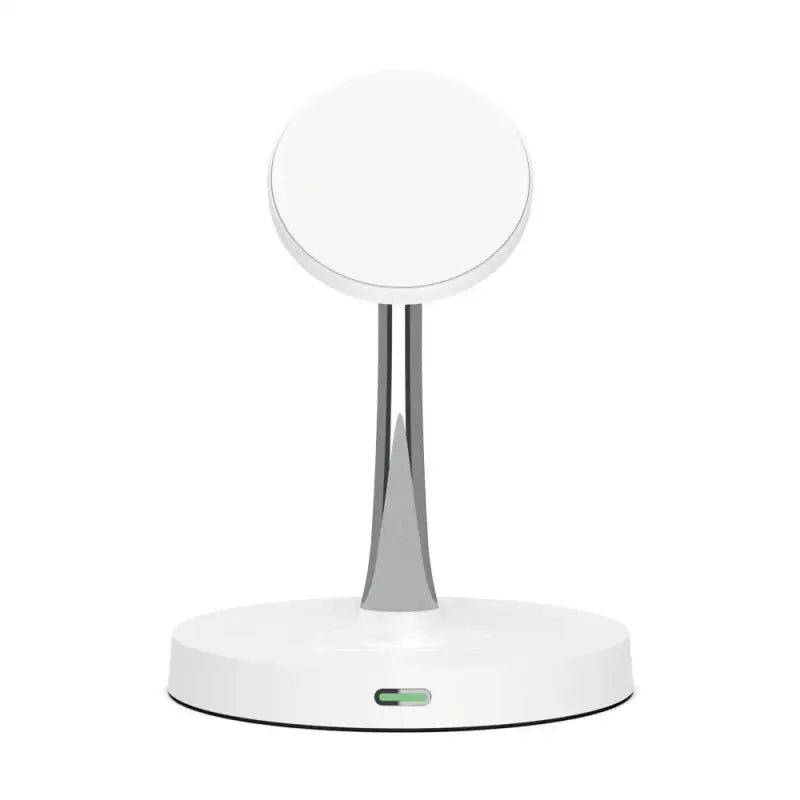 the white led table lamp with a metal base