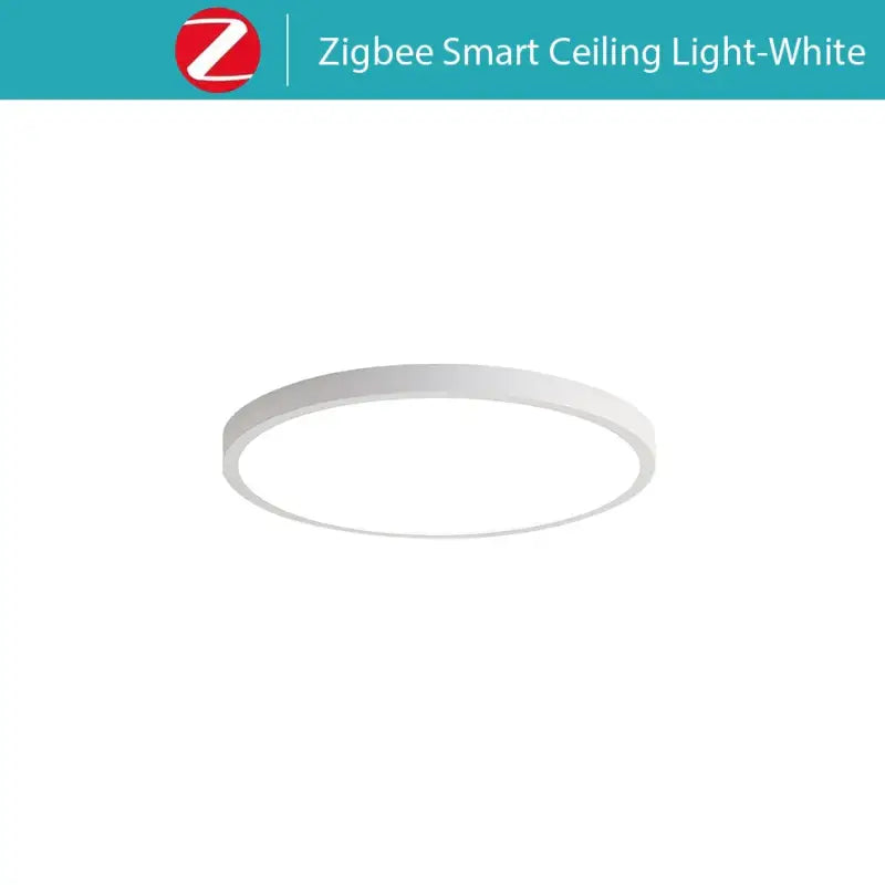 a white ceiling light with a circular shape