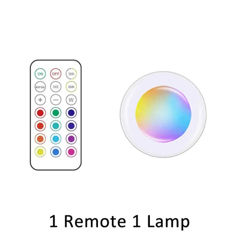 A white light with a remote control and remote control