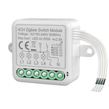 a white light switch module with green wires and a white cord