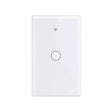 A white light switch with a single button