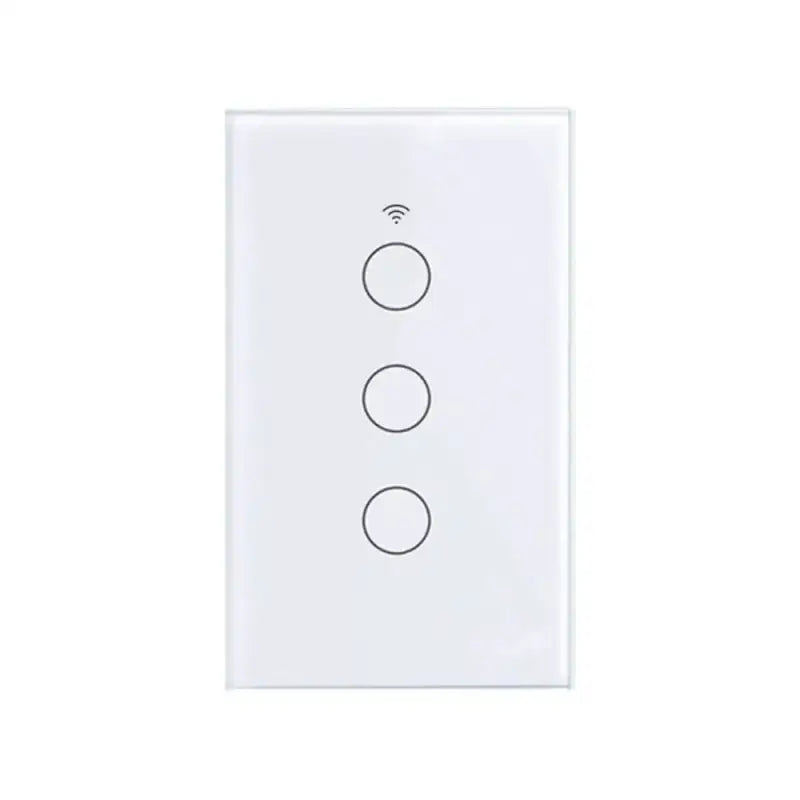 a white light switch with two circles on the front