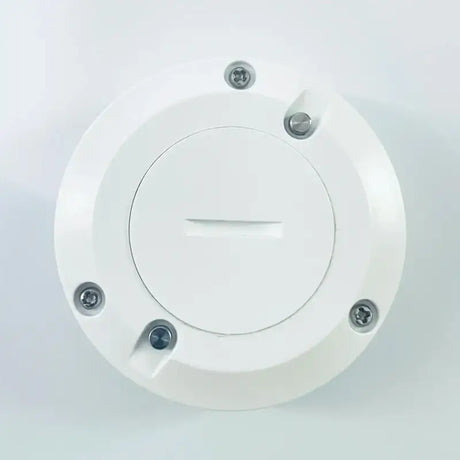 A white light switch with two screws