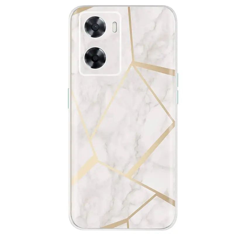 white marble with gold lines phone case