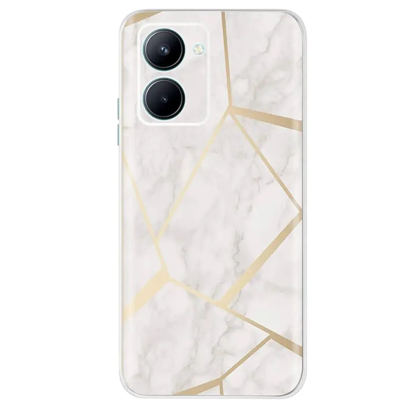 white marble with gold lines phone case