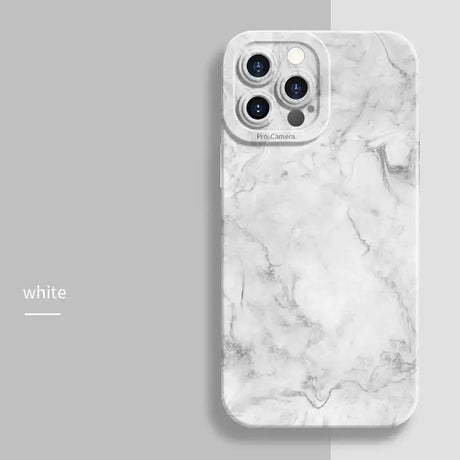 The white marble iphone case is shown with the text, ` `’’’’’’’’’’’’’’’’