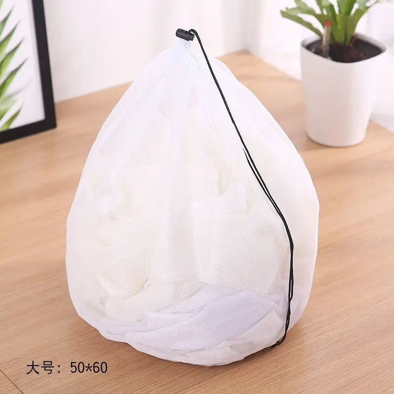 a white bag with a zipper on it