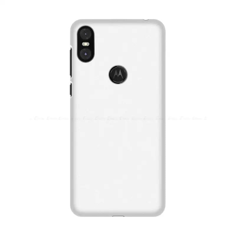 the mo moto phone case is white with a black button