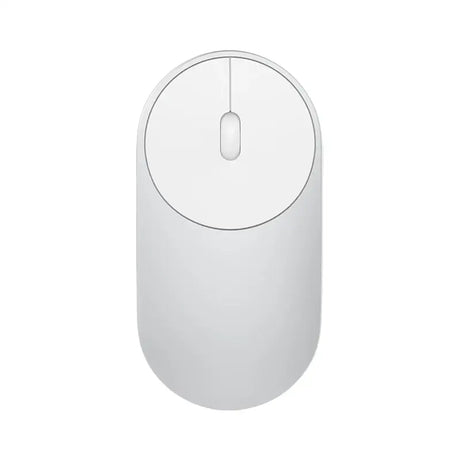 A white mouse with a white button