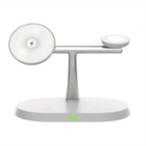 White multi-device wireless charging stand.