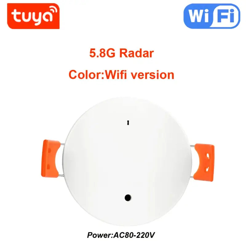 a white and orange round device with a white background