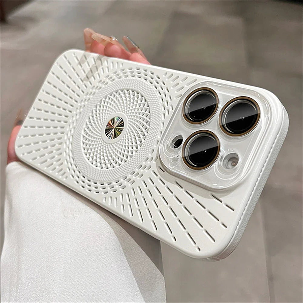 White patterned phone case.