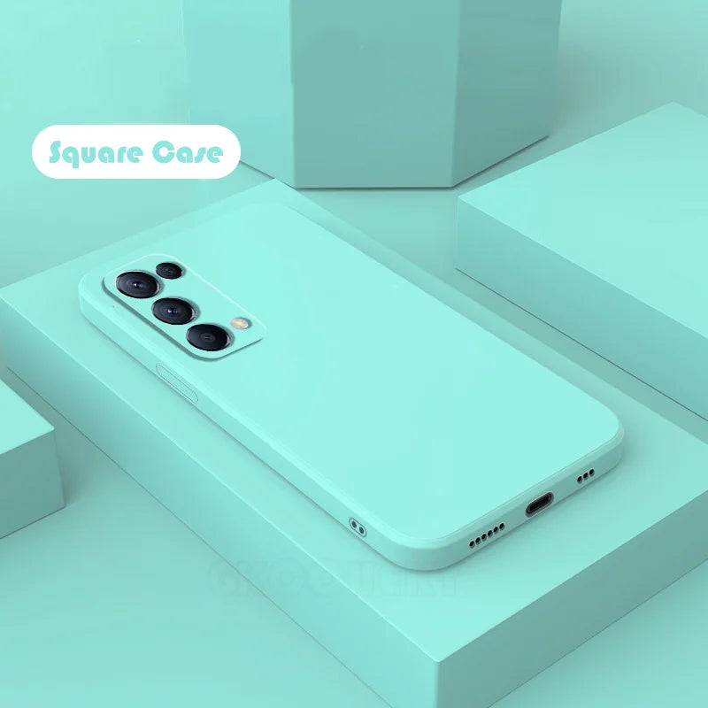 a white phone with a blue background and a white box